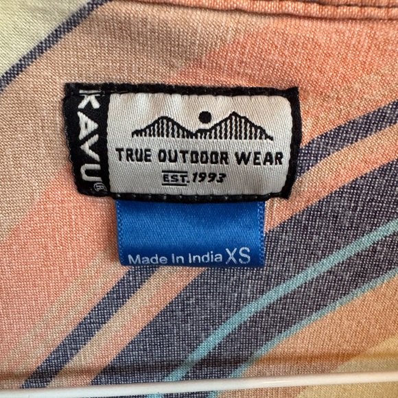 Kavu Shirt Womens X-Small Multicolor Striped Top Long Sleeve Outdoor Button Up - Picture 8 of 11